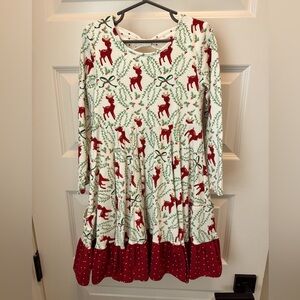 Sweethoney reindeer flair dress girls size 8